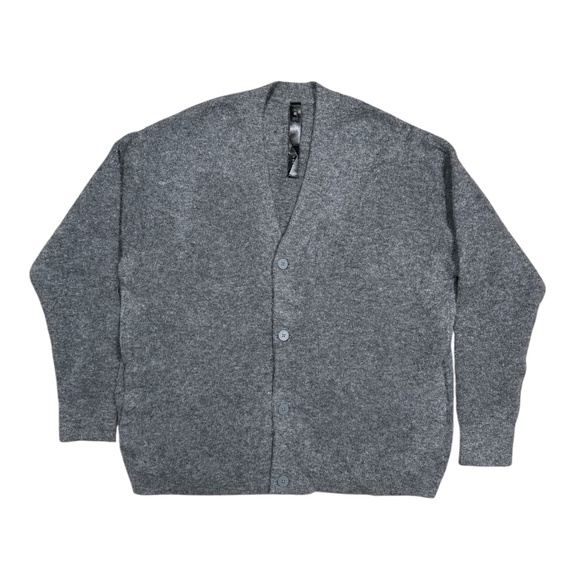 Lululemon Alpaca Wool Blend Gray Thick Cardigan Sweater Mens Large - Picture 1 of 10